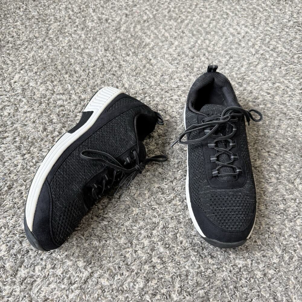 Orthofeet Lava Men's Size 11 2E Wide Black Comfort Shoes Sneakers Knit Lace Up